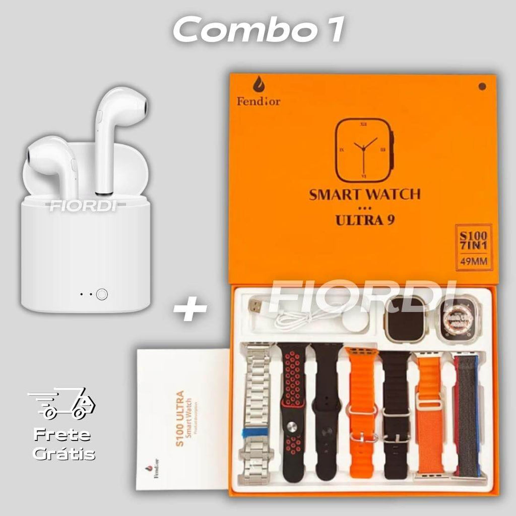Combo: Relógio W29 Pro + Fone Air Pro 3 (7 Pulseiras + Case) - Caulog Store