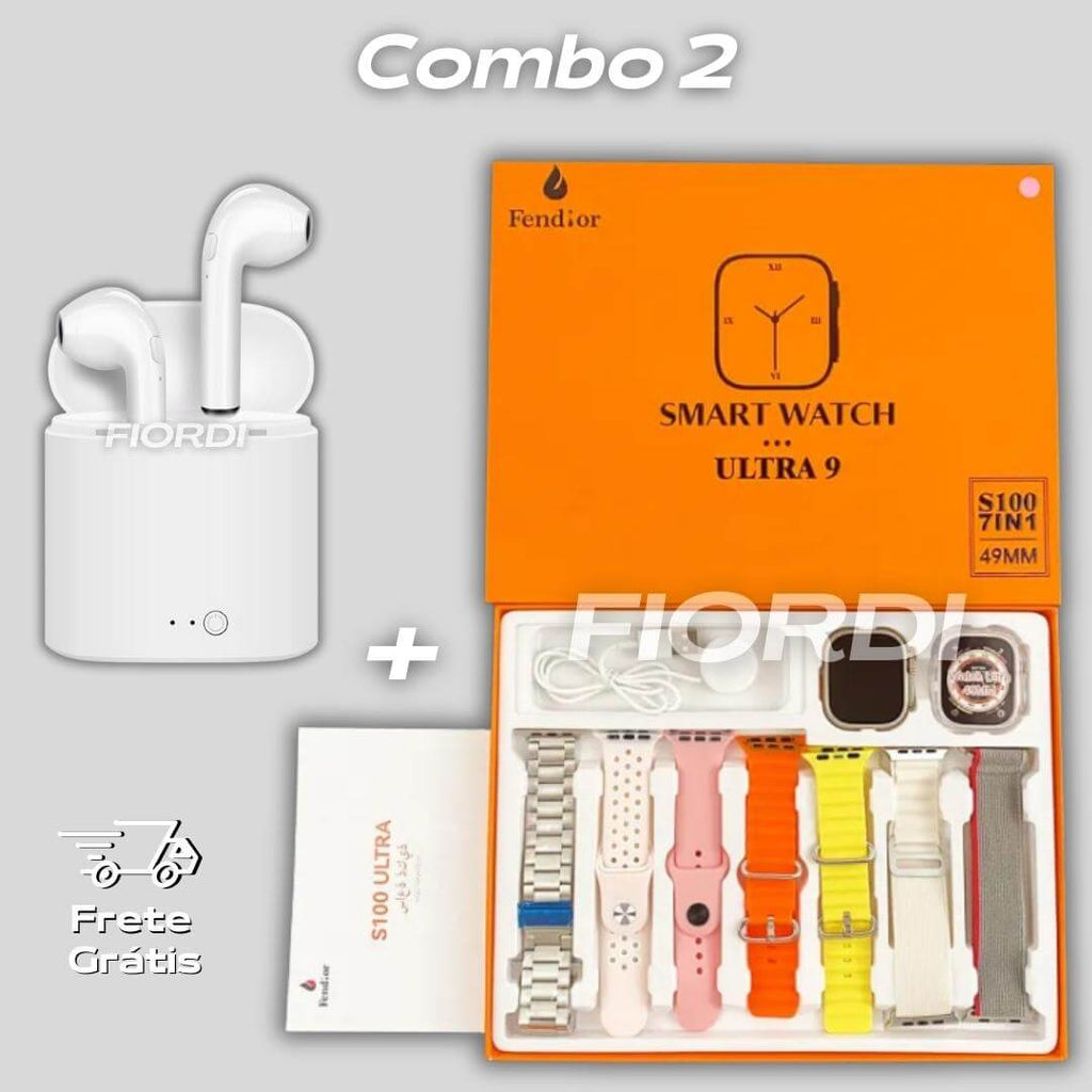 Combo: Relógio W29 Pro + Fone Air Pro 3 (7 Pulseiras + Case) - Caulog Store