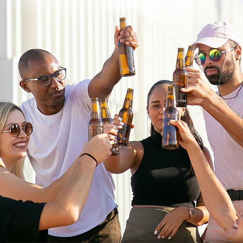 Abridor de garrafa de cerveja magnético-automático com coletor de tampa, ótimo para piquenique, acampamento, churrasco, viagem, sem danos à tampa da garrafa. - Caulog Store