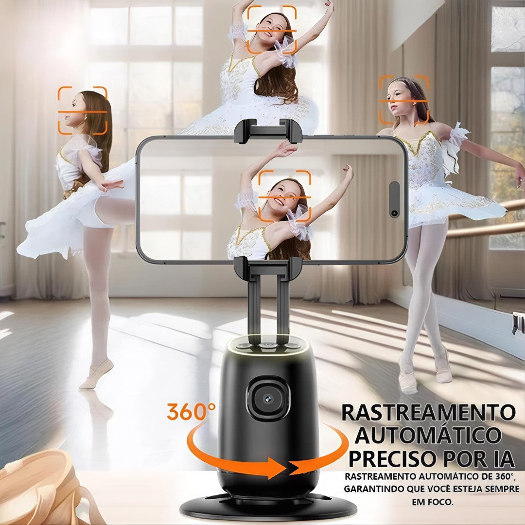 đ„ SmartTrack 360âą â TripĂ© Gimbal Inteligente com Rastreamento Facial AutomĂĄtico e Rotação 360°