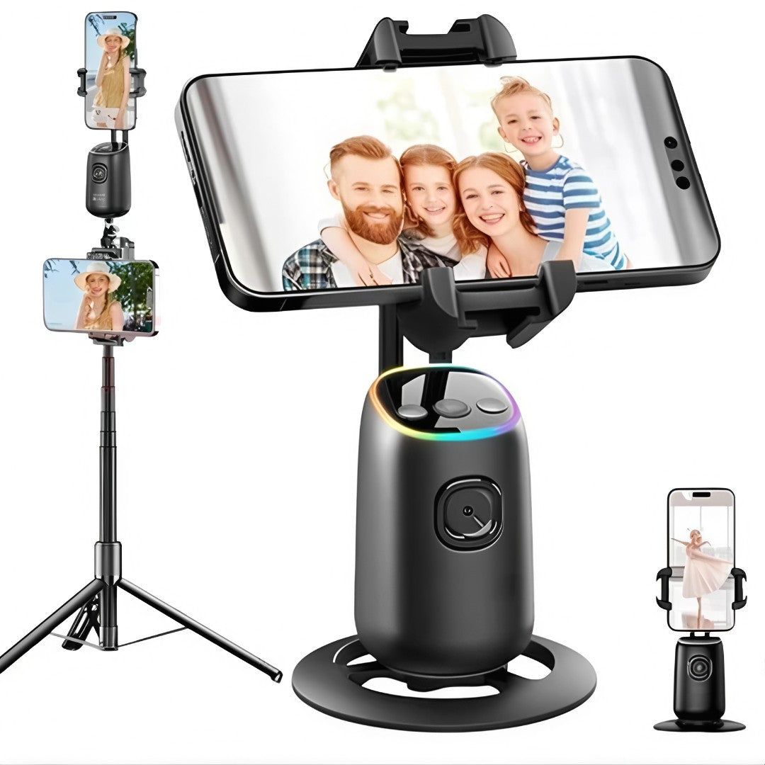 🎥 SmartTrack 360™ – Tripé Gimbal Inteligente com Rastreamento Facial Automático e Rotação 360°
