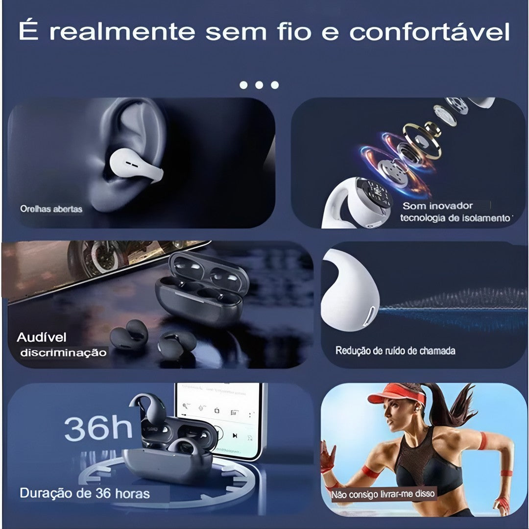 Kit 2 BoneWave™ – Fone Bluetooth de Condução Óssea Sem Fio - Caulog Store