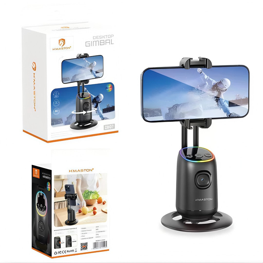 đ„ SmartTrack 360âą â TripĂ© Gimbal Inteligente com Rastreamento Facial AutomĂĄtico e Rotação 360°