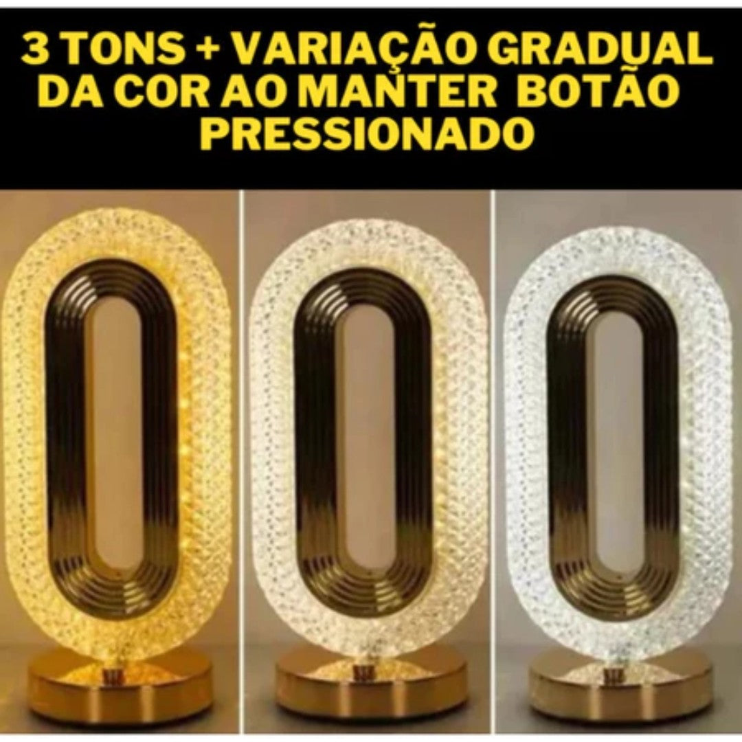 💎 Luminária Touch CristalLux™ – Ilumine Seu Espaço com Elegância e Sofisticação - Caulog Store
