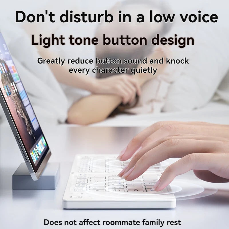 Mini teclado dobrável sem fio, fino, portátil, Bluetooth, recarregável, compatível com iOS, Windows, Android e iPad. - Caulog Store