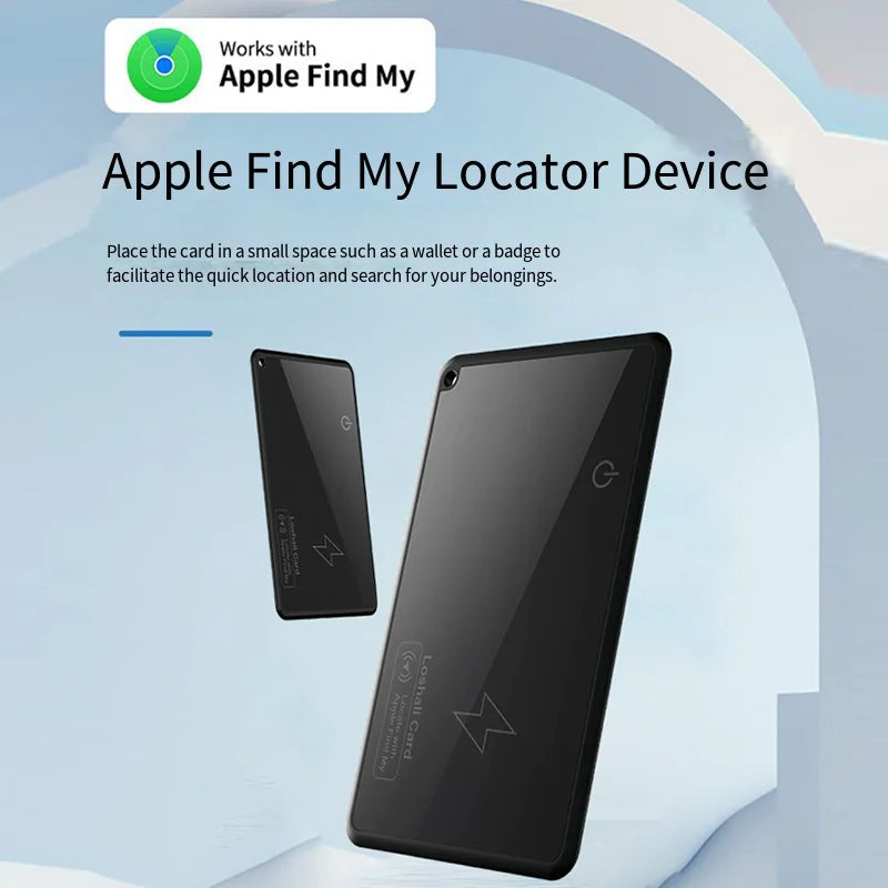 Cartão rastreador de carteira com carregamento sem fio, localização GPS, localizador inteligente para iPhone e dispositivos Apple, encontre meu Airtag GPS. - Caulog Store