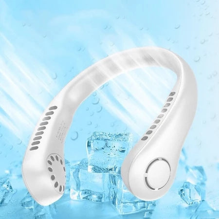 Ventilador De Pescoço Portátil Recarregável USB Para Dormitório Estudantil Display Ajustável Silencioso De 5 Velocidades - Caulog Store