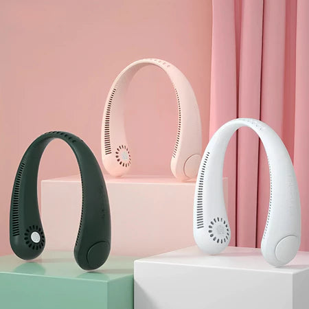 Ventilador De Pescoço Portátil Recarregável USB Para Dormitório Estudantil Display Ajustável Silencioso De 5 Velocidades - Caulog Store