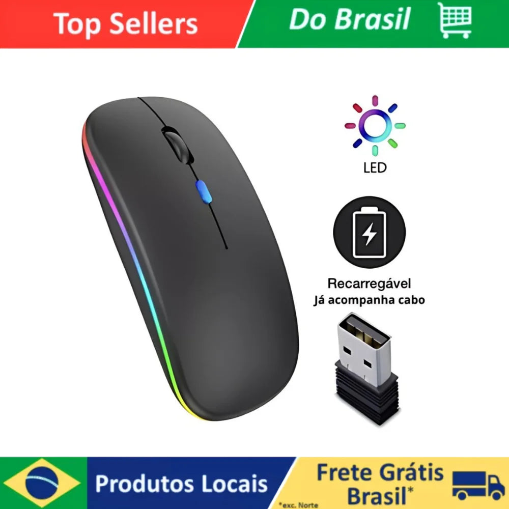 Mouse Sem Fio Luminoso - Caulog Store