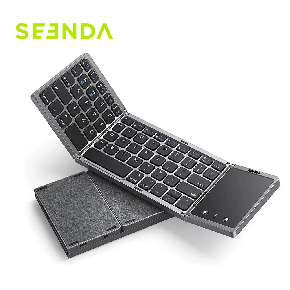 Mini teclado dobrável sem fio, fino, portátil, Bluetooth, recarregável, compatível com iOS, Windows, Android e iPad. - Caulog Store