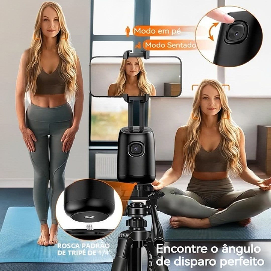 đ„ SmartTrack 360âą â TripĂ© Gimbal Inteligente com Rastreamento Facial AutomĂĄtico e Rotação 360°