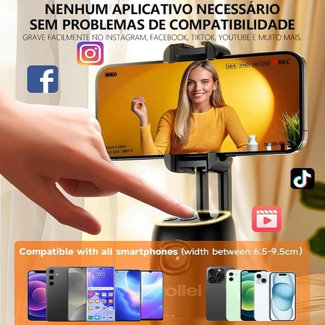 đ„ SmartTrack 360âą â TripĂ© Gimbal Inteligente com Rastreamento Facial AutomĂĄtico e Rotação 360°