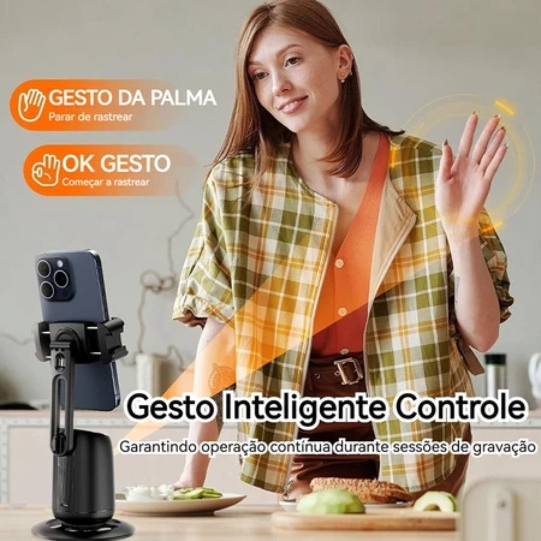 🎥 SmartTrack 360™ – Tripé Gimbal Inteligente com Rastreamento Facial Automático e Rotação 360°