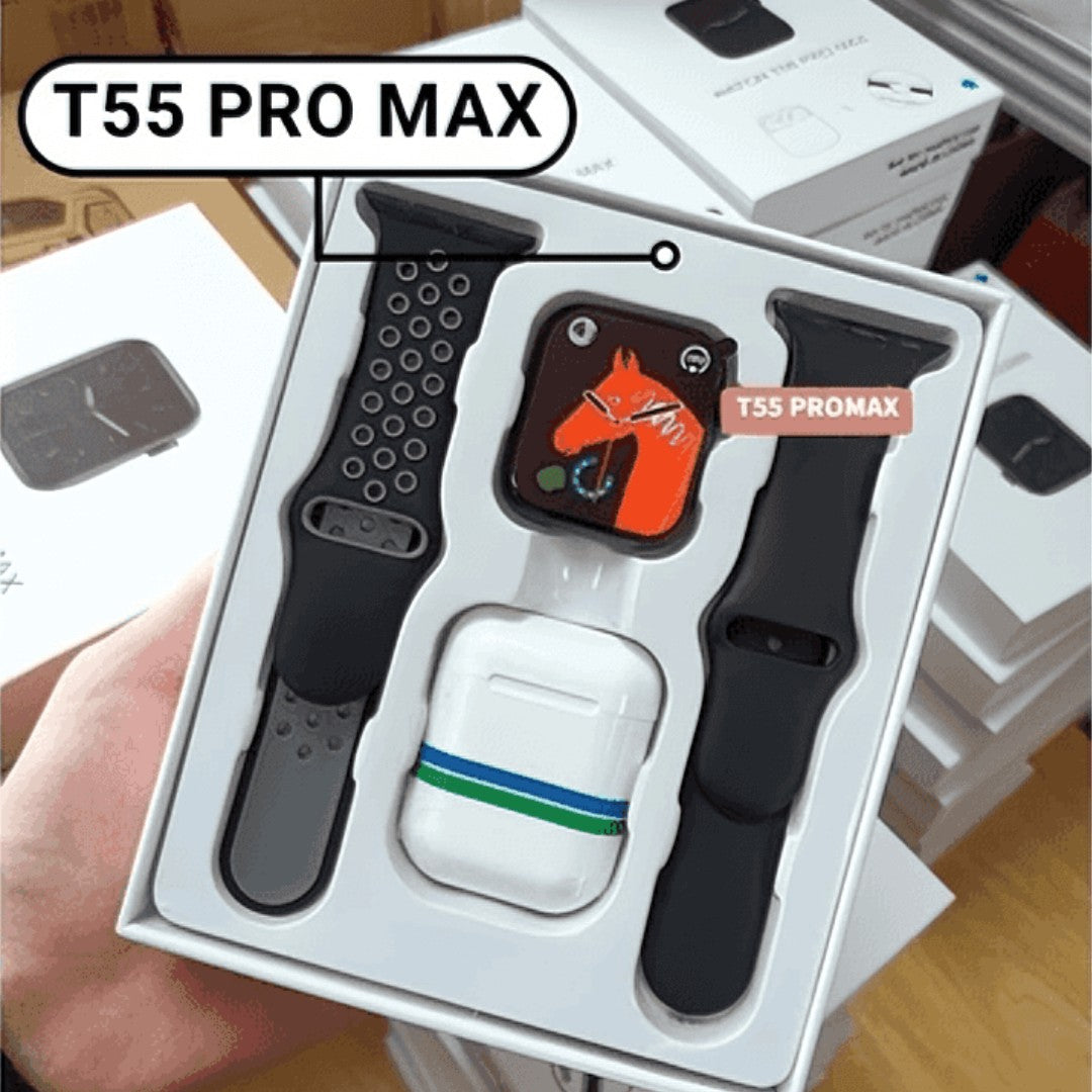 ⌚ T55 Pro Max™ – Smartwatch + Fones Bluetooth 🎧 - Caulog Store