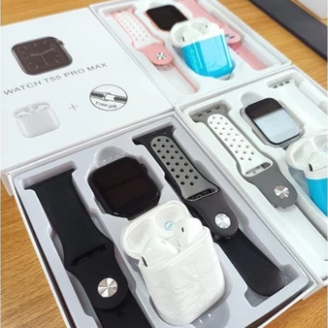 ⌚ T55 Pro Max™ – Smartwatch + Fones Bluetooth 🎧 - Caulog Store