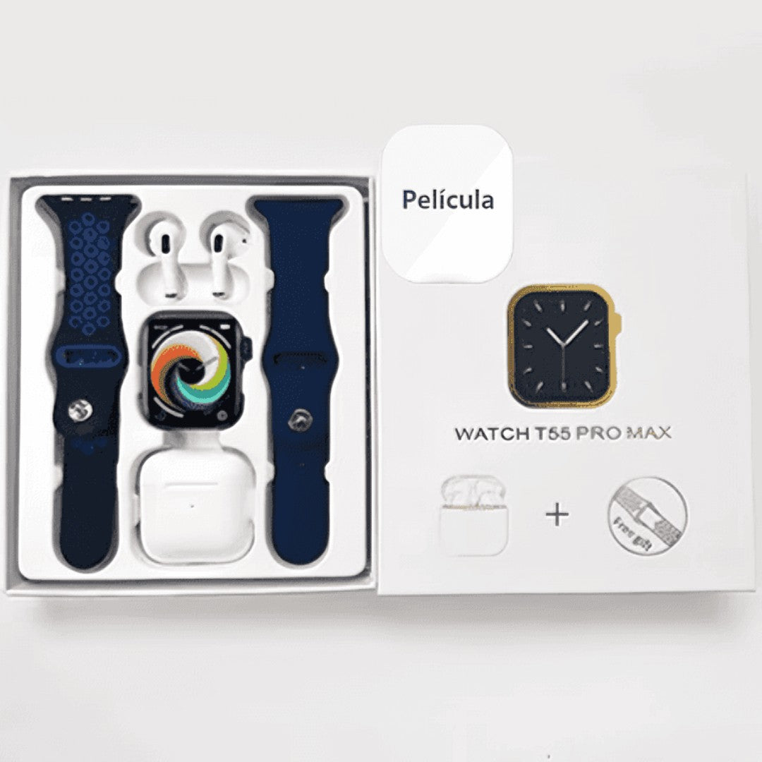 ⌚ T55 Pro Max™ – Smartwatch + Fones Bluetooth 🎧 - Caulog Store