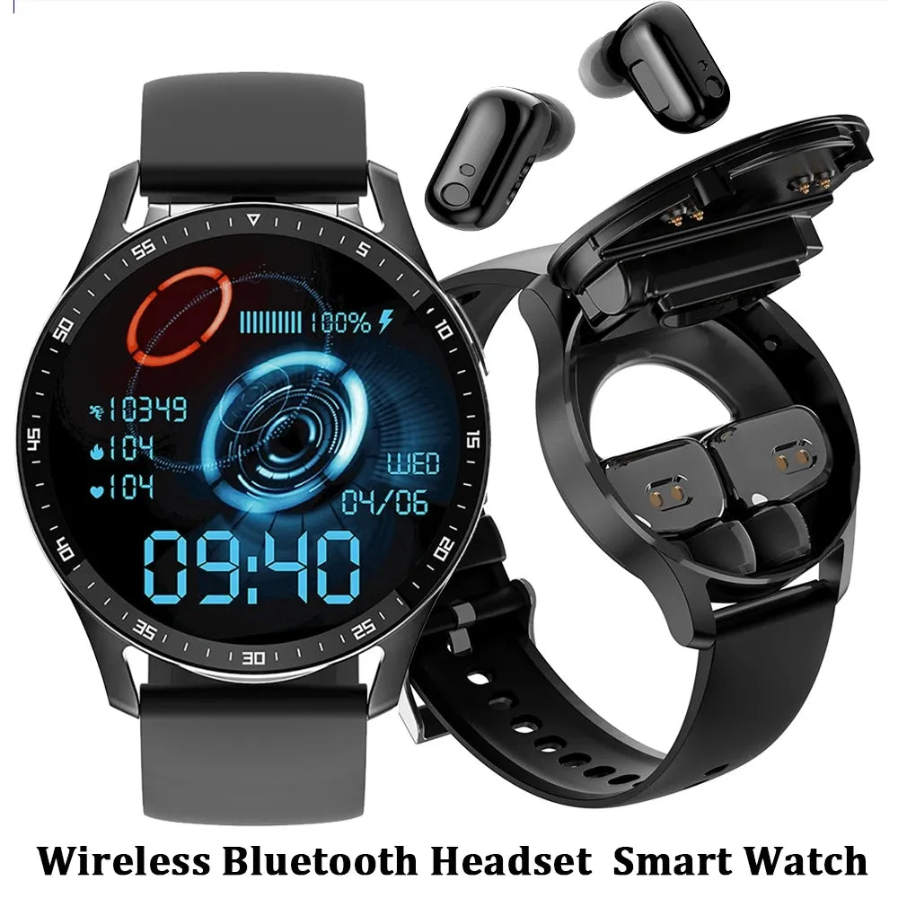 Relógio inteligente X7, 2 em 1, com fones de ouvido smartwatch, tws, bluetooth fone freqüência cardíaca monitor pressão arterial esporte relógio fitness. - Caulog Store