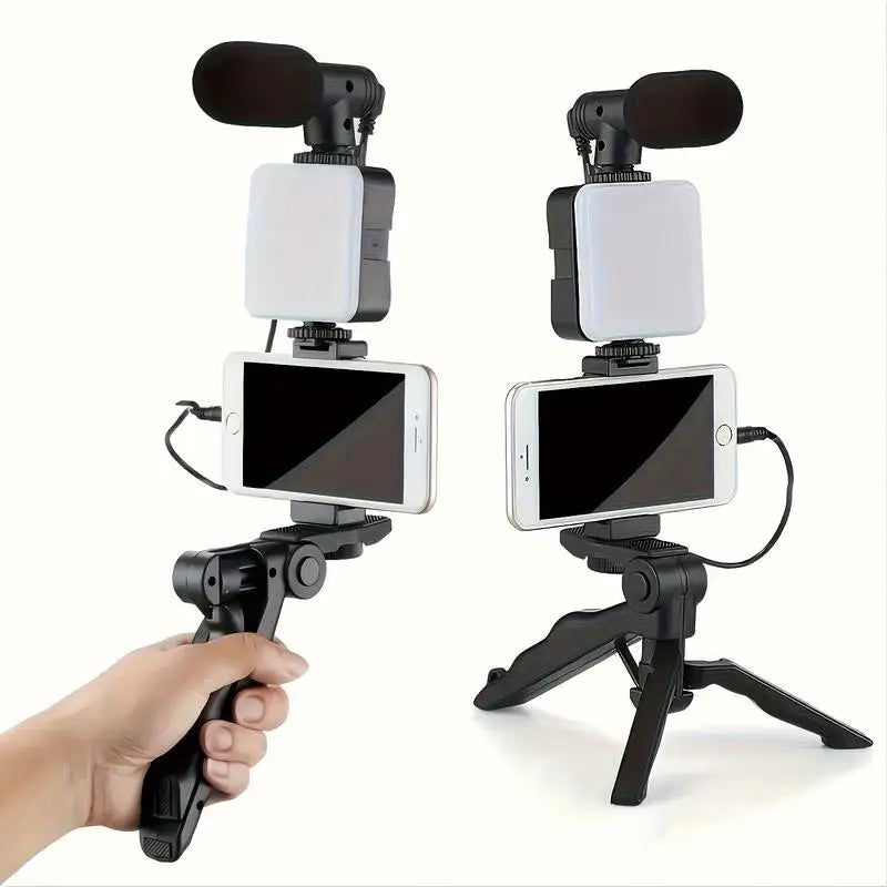 ProMaster™ Mobile Studio – Kit de Vídeo Profissional para Smartphone | Gimbal, Estabilizador e Luz LED 🎥📱 - Caulog Store