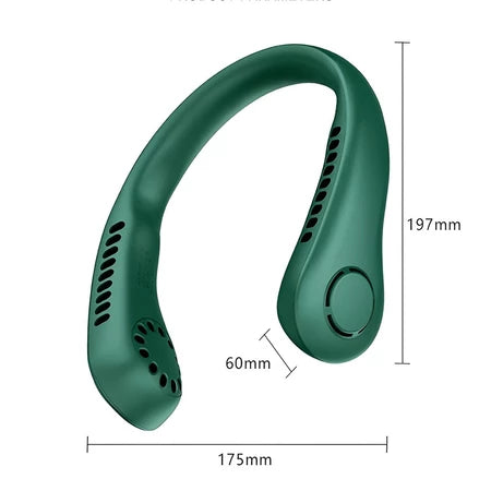 Ventilador De Pescoço Portátil Recarregável USB Para Dormitório Estudantil Display Ajustável Silencioso De 5 Velocidades - Caulog Store