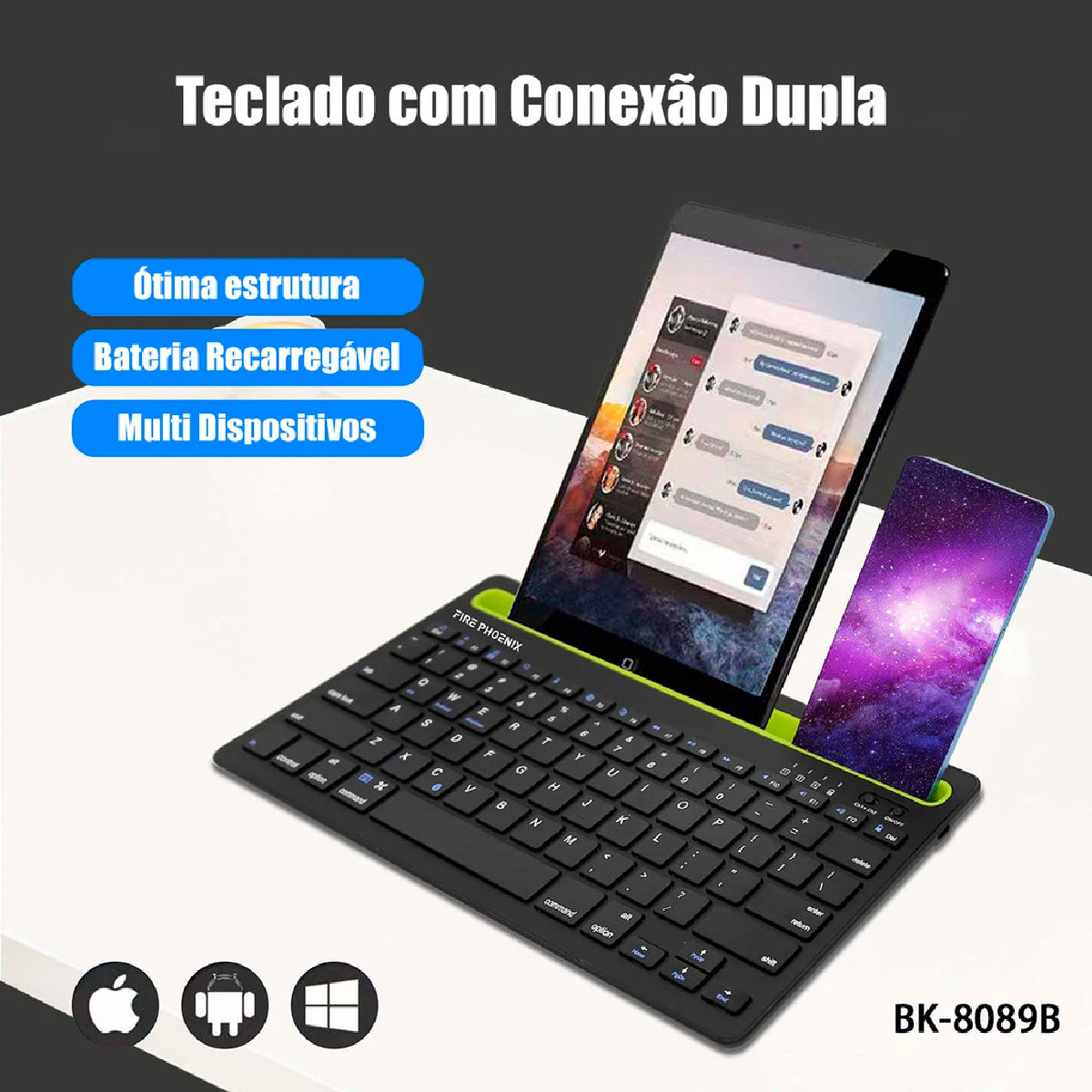 Teclado e Mouse Bluetooth Sem Fios - Caulog Store