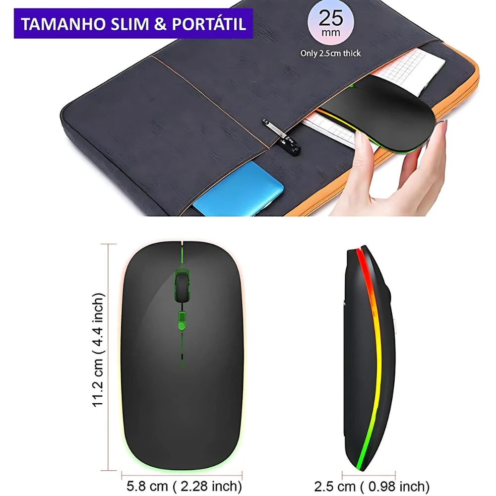 Mouse Sem Fio Luminoso - Caulog Store