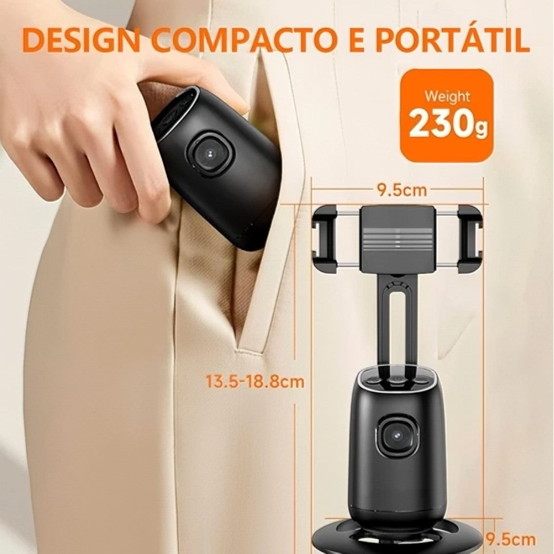 🎥 SmartTrack 360™ – Tripé Gimbal Inteligente com Rastreamento Facial Automático e Rotação 360°