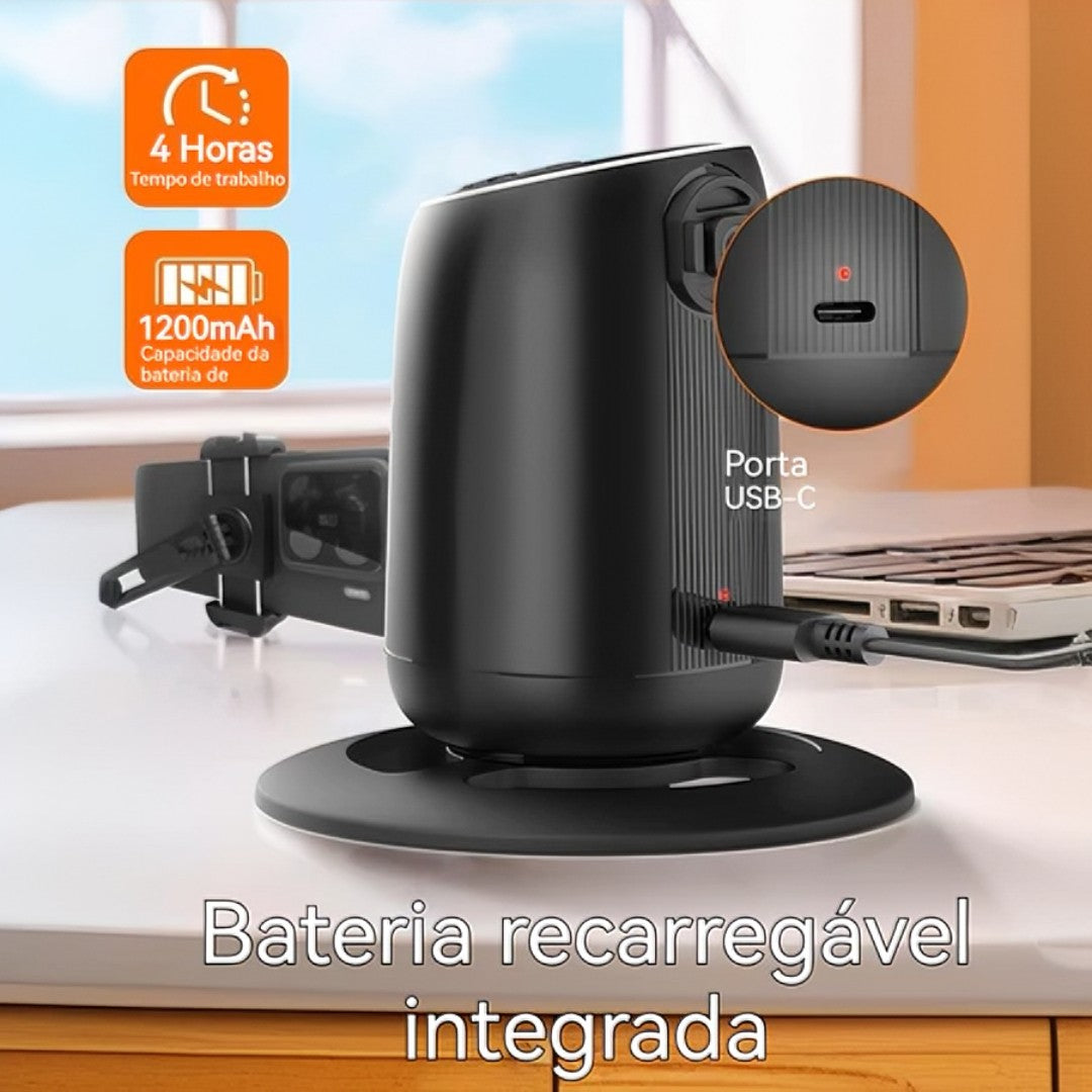 🎥 SmartTrack 360™ – Tripé Gimbal Inteligente com Rastreamento Facial Automático e Rotação 360°